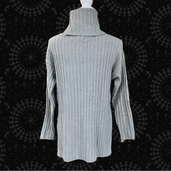 LOFT Lou & Grey Ribbed Turtleneck Sweater Long Gray Size XS - Picture 3 of 8